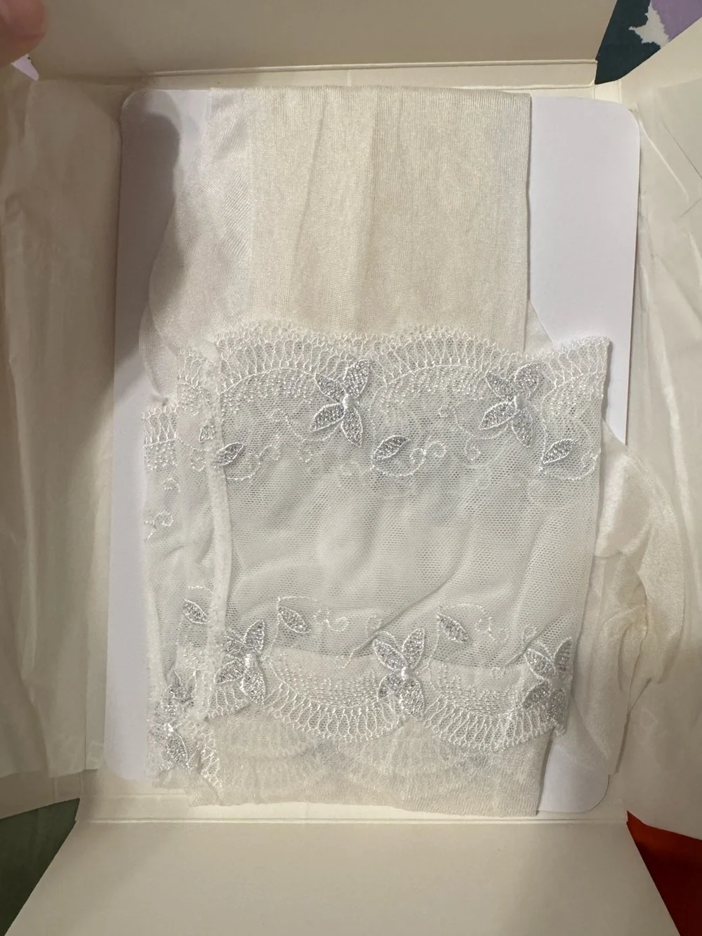 Cervin Rive Gauche White Silk Stockings